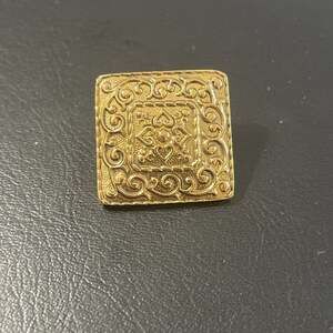 Vintage Gold Plated Square Brooch